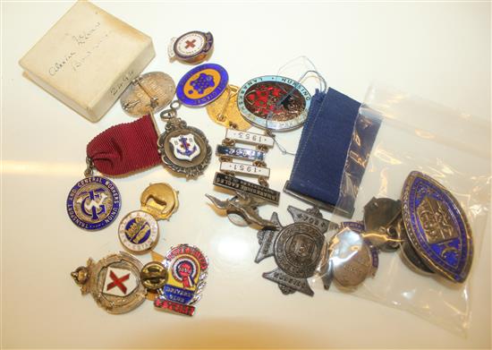 Bag badges, 4 silver nurses badges